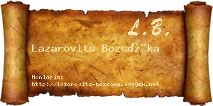 Lazarovits Bozsóka névjegykártya